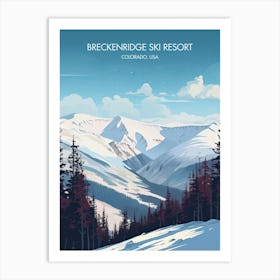 Poster Of Breckenridge Ski Resort   Colorado, Usa, Ski Resort Illustration 2 Art Print
