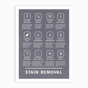 Boho Laundry Room Guide With Stain Removal   Art Print