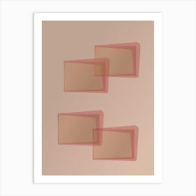 Squares in Pink, abstract picture Art Print