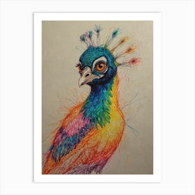 Colorful Peacock Art Print