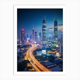 Bangkok Cityscape Of The Future Skyline Punctuated By Towering Skyscrapers Where Technology Gracef 2 1 Art Print