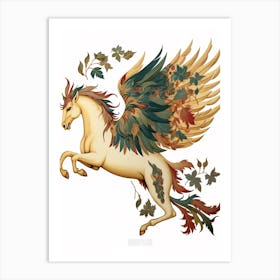 Floral Pegasus 1 Art Print