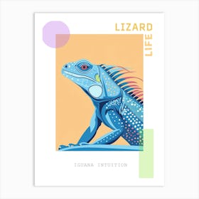 Blue Iguana Modern Illustration 11 Poster Art Print