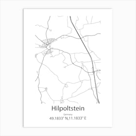 Hilpoltstein,Germany Minimalist Map Art Print