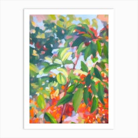 Hawaiian Schefflera Impressionist Painting Plant Art Print