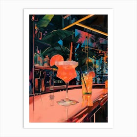 Bar At Night Art Print