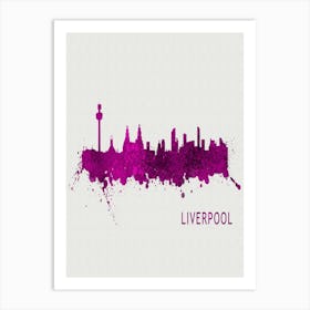 Liverpool England City Purple Art Print