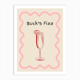 Bucks Fizz Doodle Poster Pink & Red Art Print