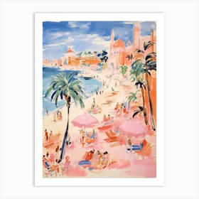 Salento, Puglia   Italy Beach Club Lido Watercolour 3 Art Print