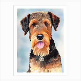 Airedale Terrier Watercolour 4 Dog Art Print