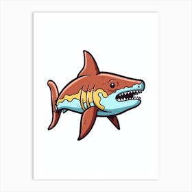 A Nurse Shark In A Vintage Cartoon Style 3 Art Print