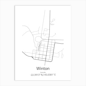 Winton,Australia Minimalist Map Art Print