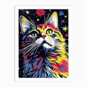 Galactic Purrcept, Psychedelic Cats series Art Print