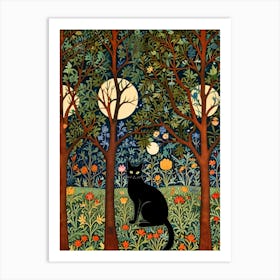 William Morris Cat In The Moonlight 1 Art Print