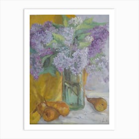 Lilacs And Pears Art Print