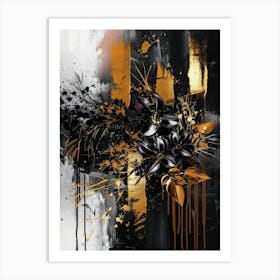 Black And Gold Abstract Painting 49 Art Print