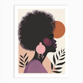 Portrait Of A Woman With Afro Art Print