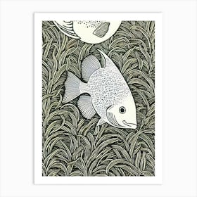 Unicornfish Linocut Art Print