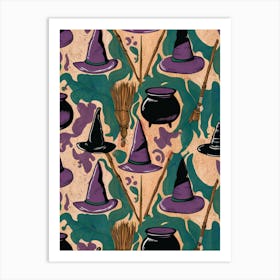 Witches Hats Fabric Art Print