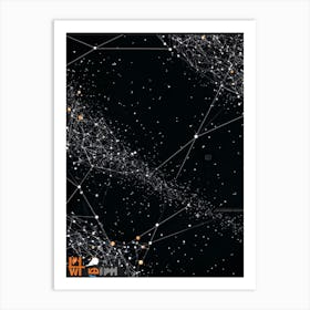 An Intricately Designed Vector Illustration Showcasing An Abstract Polygon Network Embodying Both T (4) Art Print