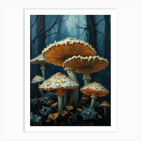 Mushrooms In The Forest 10 Art Print