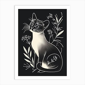 Siamese Cat Minimalist Illustration 1 Art Print