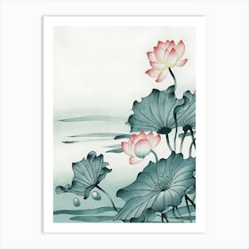 Lotus Flower Painting 2 Art Print