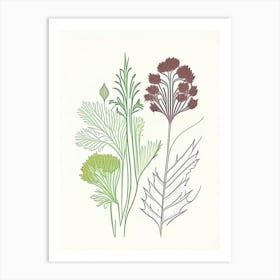Celery Seeds Spices And Herbs Minimal Line Drawing 2 Art Print