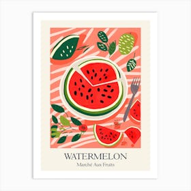 Marche Aux Fruits Watermelon Fruit Summer Illustration 2 Art Print