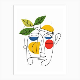 Face With Leaves 1 Art Print