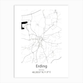 Erding,Germany Minimalist Map Poster