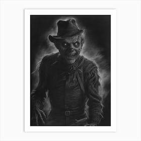 Creepy Freaky Frighteners Sketch Art Print