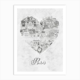 Pencil Art Paris Art Print