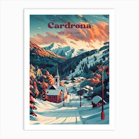 Cardrona New Zealand Ski Resort Travel Art Art Print