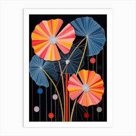 Flax Flower 4 Hilma Af Klint Inspired Flower Illustration Art Print