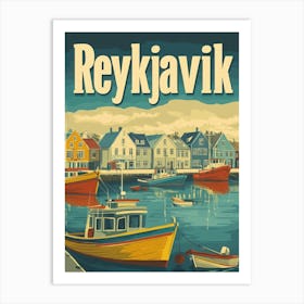 Aihrgdesign A Classic 1960s Travel Poster For Reykjavik 3 Art Print