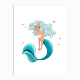 Romantic Mermaid Art Print