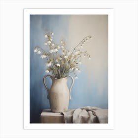 Bluebell, Autumn Fall Flowers Sitting In A White Vase, Farmhouse Style 4 Art Print