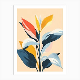 Hosta Plant Minimalist Illustration 4 Art Print