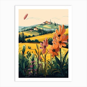 Tuscany, Flower Collage 5 Art Print
