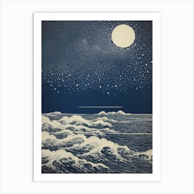 Moonlight Over The Ocean 4 Art Print