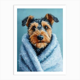 Terrier In Bath Towel 4 Art Print