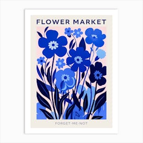 Blue Flower Market Poster Forget Me Not 4 Art Print