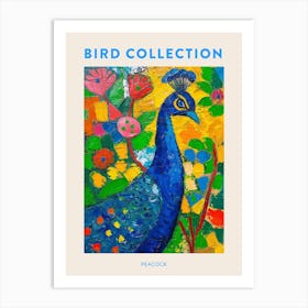 Colourful Peacock Painting 2 Poster Art Print