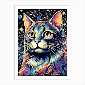 Celestial Pawfusion, Psychedelic Cats series Art Print