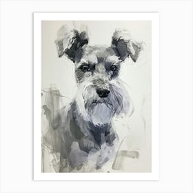 Miniature Schnauzer Watercolor Painting 4 Art Print