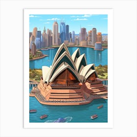 Sydney Opera House Pxiel Art 2 Art Print