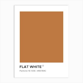 Flat White Coffee Pantone, cool, coffee, latte, kitchen, decor, cute, colorful, minimal, modern, pantone, mood, vibes, cafe, vibing, caffeine Affiche