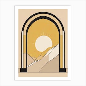 Arches Set Mustard Yellow Dot Sun Art Print (1) Art Print