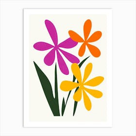 Flowers On A White Background 31 Art Print